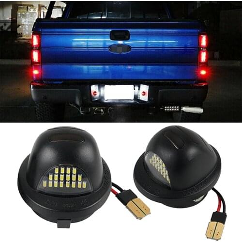 H2CNC 12V LED License Plate Lights 6500K White Signal Lamps For Ford F-150 2001-2014 Raptor 2001-2014 2pcs