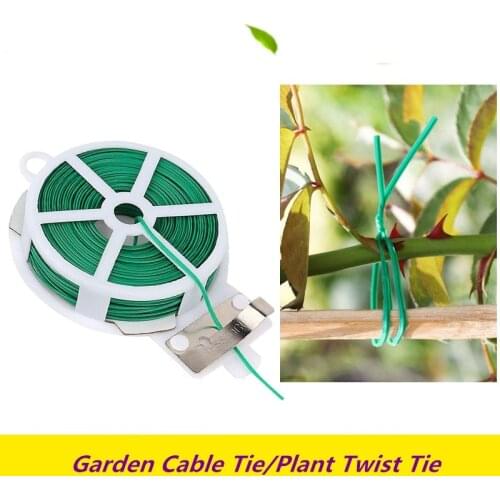 30m Garden Cable Tie Plant Twist Tie With Cutter Gardening Reusable Plant Flower Wire Cable With Slicer for home gardening