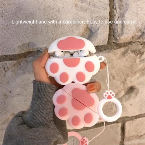 3D Earphone Case Protective Cover Case Compatible with AirPods Pro Cute Cat Cartoon Headphone Earbuds Silicone Cover