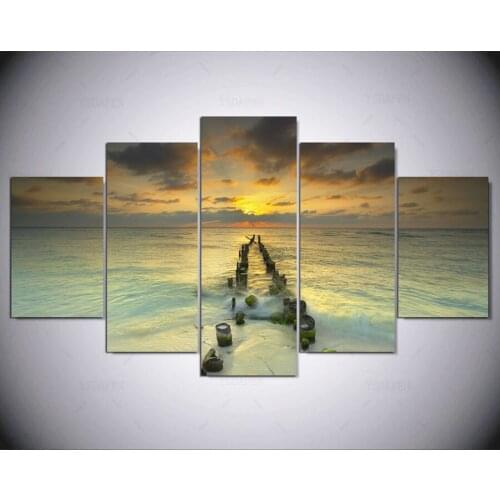 5 panel Modern isla holbox mexico hd Art print canvas art wall framed paintings for living room wall picture kn-103