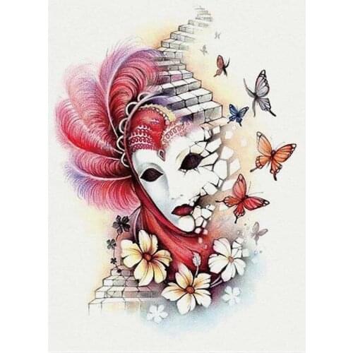5D DIY square/round Diamond painting Beautiful venetian mask Cross Stitch Diamond Embroidery Pattern Rhinestone E195