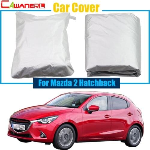 Cawanerl Car Cover Rain Sun Snow Resistant Protector UV Anti Cover Car-Cover For Mazda 2 Hatchback