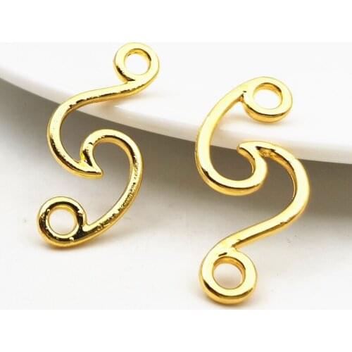 SIXTY TOWFISH 20 Pieces DIY Jewelry Accessories 30*14 mm Alloy Gold Color / KC Gold Color S Ring Charms Pendant Settings