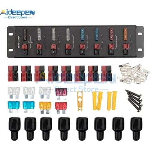 DC 36V AP-8S 8 channels Power distributor For Radio 8 Port Powerpole Splitter Distributor Anderson Powerpole Screw Fixing