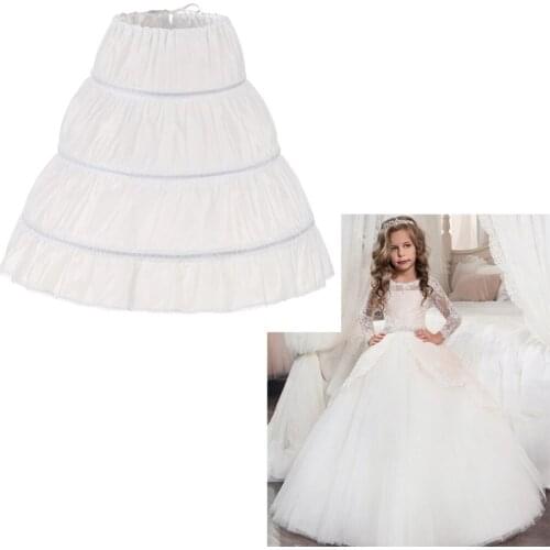 Children Kid Girl Dress Petticoat Crinoline Underskirt Wedding Accessories For Flower fluffy petticoat skirt 3 Hoops