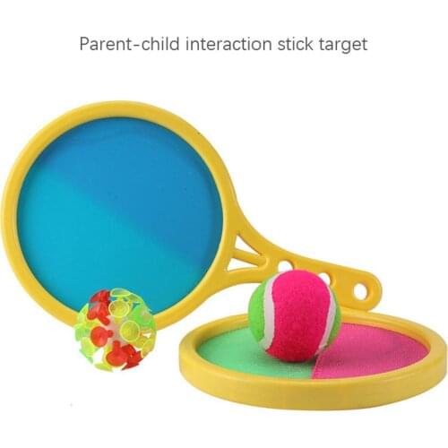 Kids Sucker Sticky Ball Toy Catch Ball Game Set Throw And Catch Parent-Child Interactive Toys Outdoor Sports Racket Paddle Set