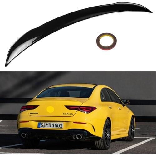 For Mercedes Benz W118 C118 CLA35 CLA180 CLA200 CLA250 CLA45 AMG 2019-2024 Rear Trunk Spoiler Tail Wing Bumper Lip Glossy Black