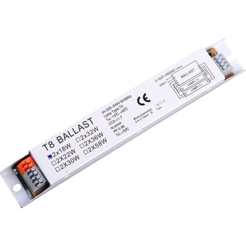 T8 220-240V AC 2x58W Wide Voltage Electronic Ballast Fluorescent Lamp Ballasts