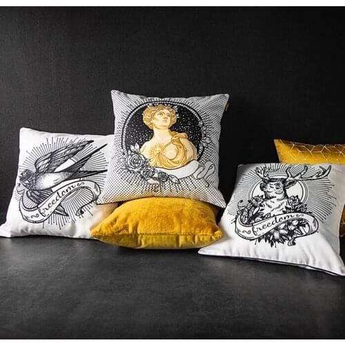 European Retro Maria Chenille Pillow Case Thick Pillow Cover Fall Home Decorative Pillowcase Sofa Cushion Cover for Sofa 50x50cm