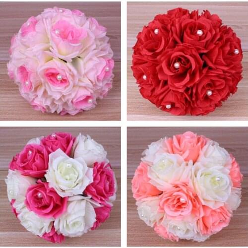 Hot Sale 1pc Pretty Pearls Beaded Bridal Wedding Holding Flowers Bouquets DIY Home Party Centerpiece Flower Balls Decoration