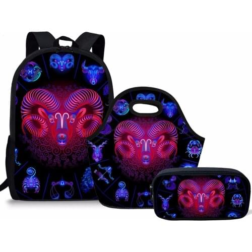 HaoYun 3PCS/Set Childrens Schoolbags Constellations Pattern Primary Student School Backpacks Children Bookbag for Kids Mochila