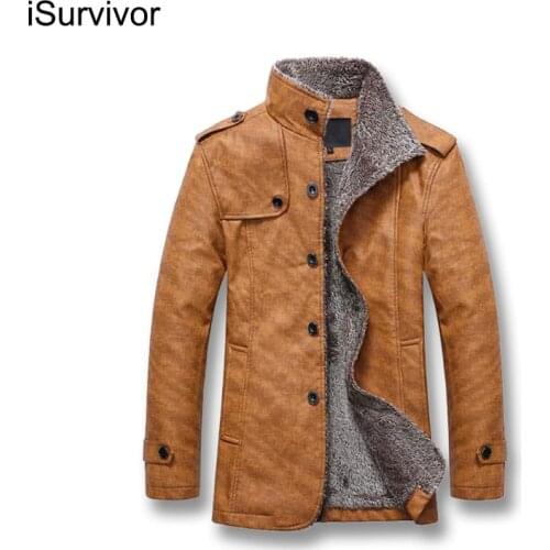 ISurvivor 2021 Men Winter Autumn Thick Fleece Wind&Water Proof Jackets Coats Hombre Male Causal Fashion Slim Fit Jacket Outwear