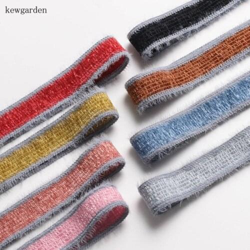Kewgarden Villus Edge Suede Ribbon 25mm 1" Handmade Tape DIY Hair Bow Needlework Accessories Packing Craft Ribbons 10 Yards