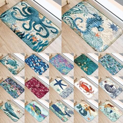 Mat for Kitchen Bathroom Floor Mordern Scale Style Reusable Washable Rug Dustproof Anti-Slip Home Carpet Mats in Hallway 48226-2