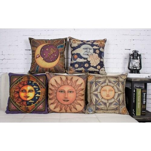 Creative Ancient Egyptian mural offbeat classical sun god moon god retro throw pillow case pillow cover wholesale