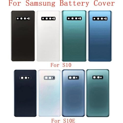 Battery Case Cover Rear Door Housing For Samsung S10 G973 S10Plus G975 S10E G970 Battery Cover Camera Frame Lens with Logo