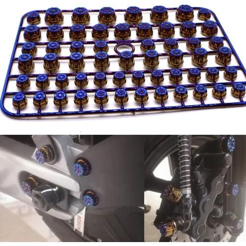 58Pcs/set Motorcycle Screw Cover Cap Nut Bolt Decoration Chrome Plating plastic For Yamaha R1 R6 MT09 MT07 FZ6 XJR1300 MT15 XJ6