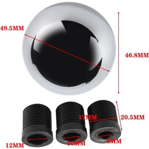 M8 M10 M12 Universal Heavy Weighted Chrome Round Ball Manual Shift Shifter Gear