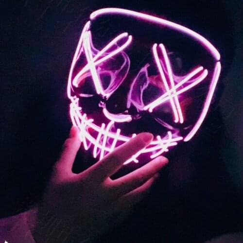 Halloween Mask Vendetta EL Wire Mask Flashing Cosplay LED neon Costume Anonymous Mask for Glowing Dance Carnival Party Masks