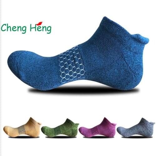 CHENG HENG 5 Pairs / Bag New Hot Autumn And Winter Soles Thickening Mens Cotton Socks Casual Socks Boat Socks 5 Color