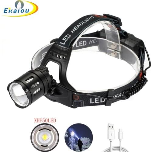 New High lum XHP50 LED headlamp 3 Modes Waterproof Cycling Fishing Head Lamp Night Emergency Headlight Portable Outdoor Lighting