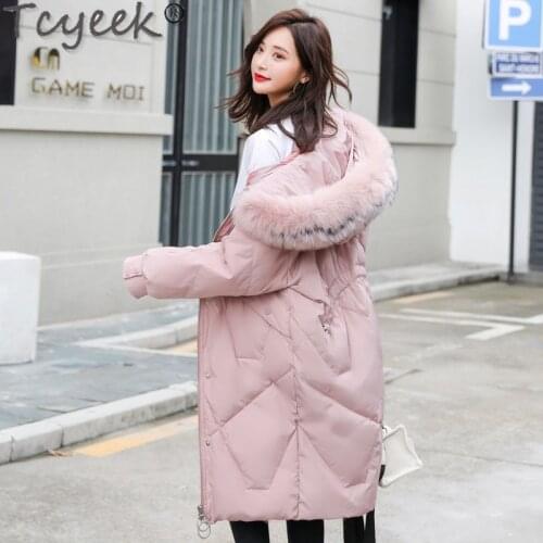 New Plus Size 6XL Womens Winter Down Jacket Women Duck Down Coat Female Real Fox Fur Hooded Down Parkas Woman Clothing 2020 902