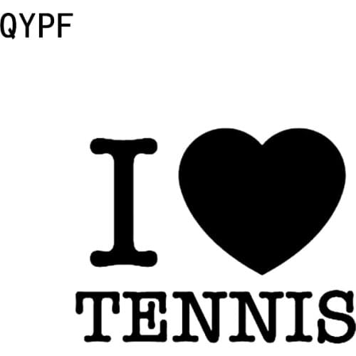 QYPF 12.5*9.6CM I love Tennis Player Decor Car Sticker Vinyl C16-1591