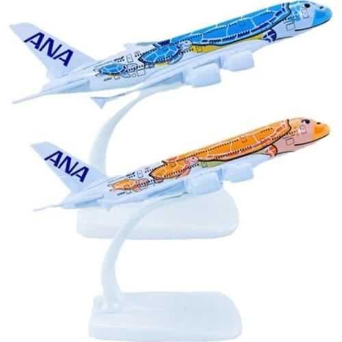 Airplanes Japan ANA Airlines A380 Blue HONU Lani Ka La Plane Model Metal Diecast Aircraft Kids Gift collectible