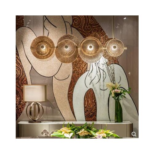 Post-modern Milan new long chandelier minimalist glass-shaped living room showroom restaurant hotel lobby light luxury chandelie