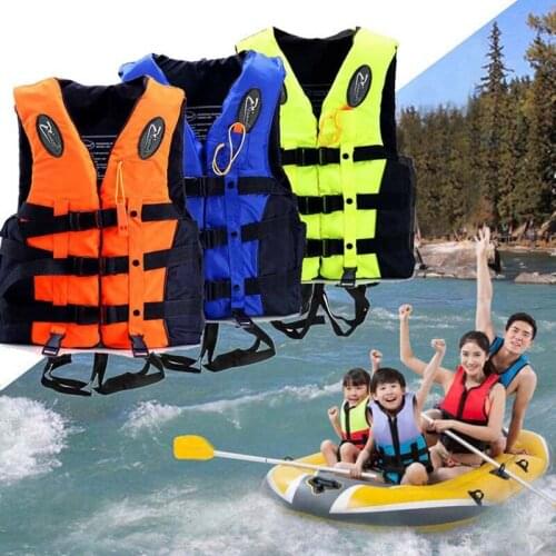 Professional Children Adult Life Vest Reflective Color Adjustable Waistcoat Jacket with Whistle for Surfing Drifting suit