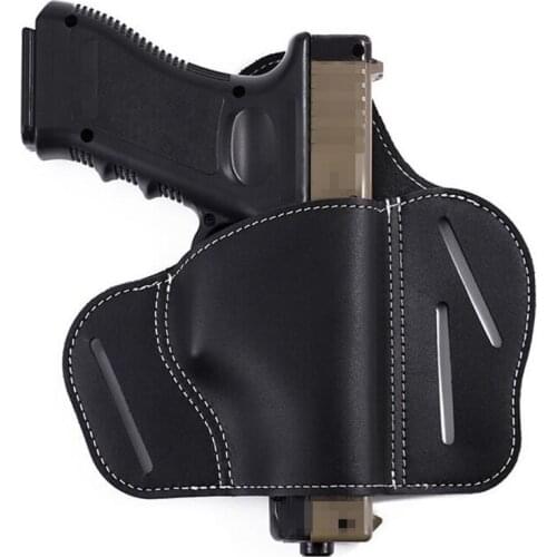 Tactical Hunting Holster Pouch Universal Gun Concealed Carry Belt Holsters Hand Gun Accessories Cowhide Waist Holster