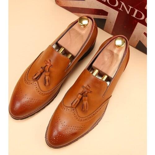 Brogues Shoes Men Formal Classic Shoes Men Oxford Coiffeur Italian Office Shoes Men Elegant Brand Sepatu Slip On Pria Ayakkabi