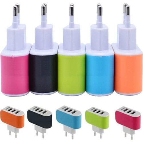 Universal EU USB Plug Multi 3ports Power Charger Adapter Mini Portable Travel Wall Chargeing For IPhone Samsung Huawei Xiaomi