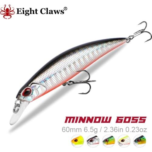EIGHT CLAWS Minnow Jerkbait Trout Fishing Lure 60mm 6.5g Slow Sinking Artificial Crank Hard Bait Stream River Swimbait Wobbler