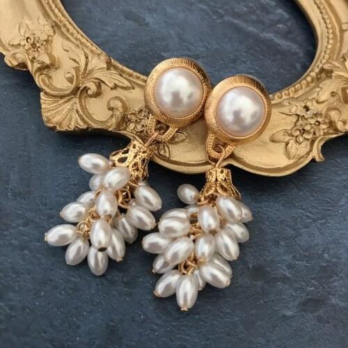 Pearl Cluster Earrings New Fashion Imitation-Pearl Modern For Women Jewelry