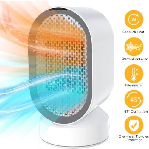 Winter Warmer Overheat Protection Low Noise Electric Air Heater Portable Mini Heater With Air Purifier Net & PTC Ceramic Element