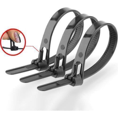100PCS/Pack Cable Tie Wire Releasable Nylon Reusable Cord Organizer Wrap Straps Fastening Clips Self-locking Zip Tie 8*150/300mm