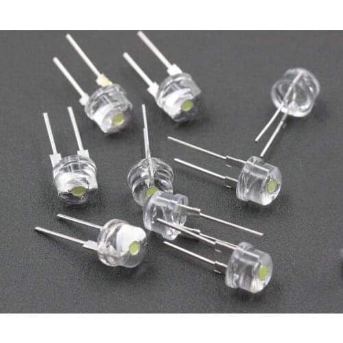 1000pcs/lot 0.25W/0.5W F8/8mm Straw Hat Large Bracket Short Leg Red Blue Green Yellow Super Bright Light Emitting Diode
