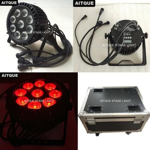 12pcs/CASE)Stage lighting quad wash led 9x18w rgbwa uv 6in1 led par light waterproof par light led par ip65 flycase