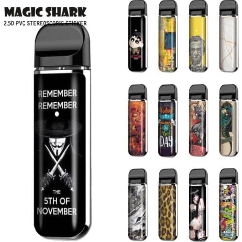 2.5D Stereo Matte Painting Stone V-Vendetta Leopard Vape Sticker Case Full Wrap Film Skin Cover for Smok Novo 2 Novo2