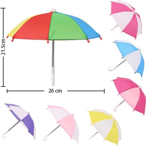 26*21cm. Doll umbrella color umbrella Fit 18 Inch American Doll And 43cm Baby New Born Doll，Our Generation , Gift For Childrens