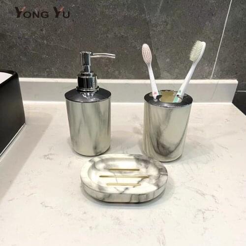 320ML 3pcs/set Plastic Bathroom Accessories Sets Soap Dispenser Toothbrush Holder Soap Dish Set Home Decoration