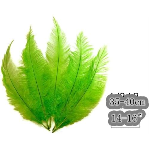 35-40CM 14-16Inch 100PCS/lot Dyed Apple Green Mini Spads Ostrich Wholesale Chick Body Feathers Halloween Ostrich Wings Feather