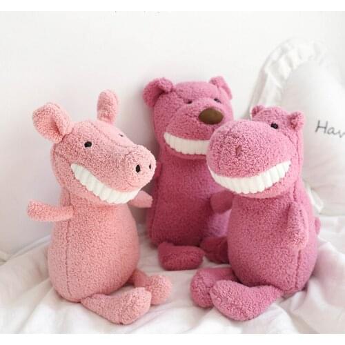 40cm Smile Unicorn Toys Cute Cartoon Big Teeth Pig Plush Toy Stuffed Animal Soft Sleep Dolls