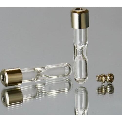 5pieces/lot 30*6mm Hourg screw cap glass vial pendant Miniature Wishing Bottle clear oil charm necklace pendant name or rice