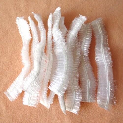 50 Pcs One-off Disposable Spa Hair Salon Hotel Shower Bathing Clear Hair Elastic Caps Hats Shower Caps Home Bathroom Products