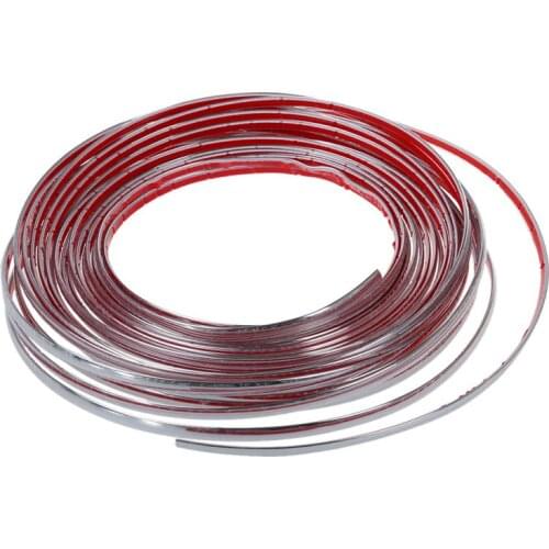 8mm x 15M Silver Tone Soft Chrome Moulding Trim Strip Car Decors