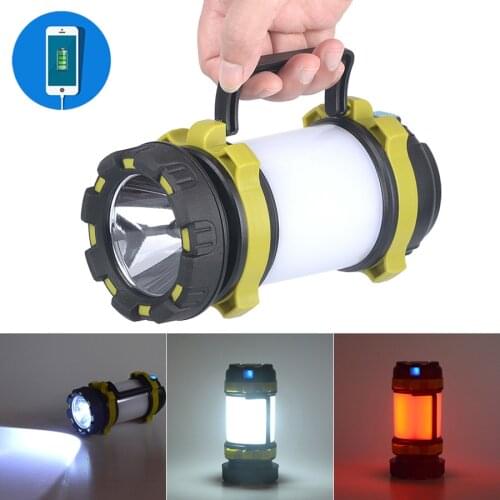 8000 Lumens Portable LED Flashlight Camping Light Multifunctional USB Charging 4 Modes LED Lantern Lamp for Camping Hunting