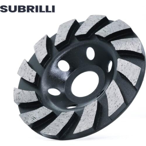 SUBRILLI 4" 100mm Abrasive Disc Bowl Cup Wheel For Concrete Granite Marble Tile Ceramics Angle Grinder Disc