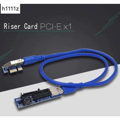 NEW PCI-E PCI E Express 1X to 1X Extender Adapter Riser Card USB 3.0 Cable SATA Power for Miner Mining Motherboard PCI-E X1 Slot